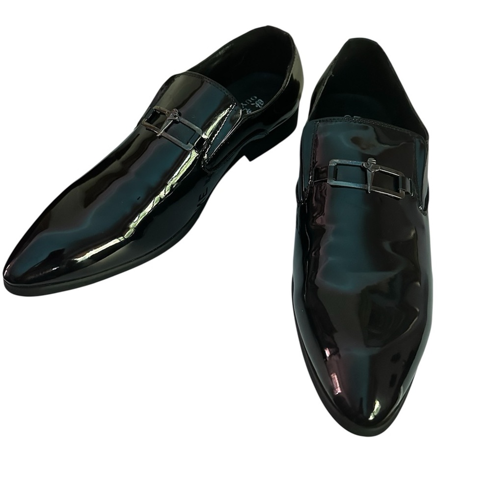 Sleek Black Patent Leather Men's Loafers